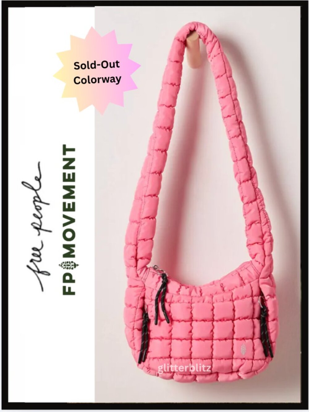 Free People Quilted Carryall Sling Baby Mini Bag 💗 BUBBLEGUM PINK